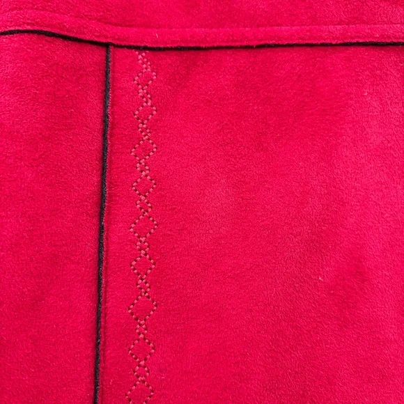 Vintage Alfred Dunner Women’s Sz 16W Red Faux Suede Fleece interior Jacket - Picture 10 of 10